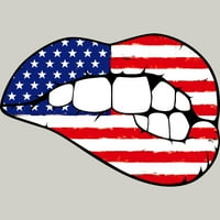 Американски устни мъжки Сребърен крем графичен чай - дизайн от хора 2ХЛ