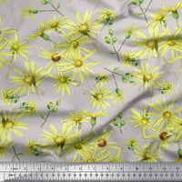 Соимой зелен памук Voile тъкан жълт флорален отпечатан двор двор