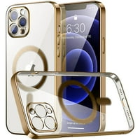 Magsafe съвместим с електропластиран прозрачен калъф TPU за iPhone - злато