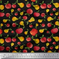 Soimoi Green Polyester Crepe Fabric Mi Fruit Print Fabric по двор широк