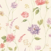Brewster Hanne Pink Floral Pattern Wallpaper