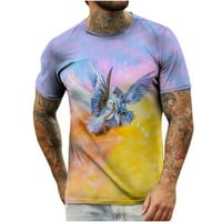 клиос Мъжки 3д Графичен тениска гълъб печат блуза къс ръкав лятна мода Екипажа врата ежедневно чай случайни реколта риза