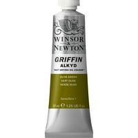 Уинсор & Нютън Грифин алкидна Бързосъхнеща маслена боя, 37мл, маслинено зелена