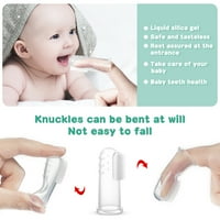 Бебешки пръст четки за зъби бебета малки деца четки четки меки бебешки езици почистващи езици с калъфи за бебешко почистване на зъби тренировки за тренировки за зъби