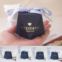 Clupup Navy Blue Diamond Pearl Wedding Party Favor Candy Sweet Gift Coxes