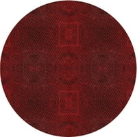 Ahgly Company Indoor Round Love Love Red Area Rugs, 8 'Round