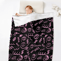 Хвърлете одеяло Графична буква печат мек фланелен уютен одеяло леко топло декорация одеяло за диван стол за легло