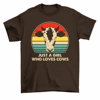 Просто момиче, което обича крави тениска ферма за животни фермер тий тенински унисекс