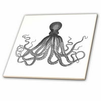3дрос винтидж октопод-черно-бял Лорд Боднер Кракен-Ктулу-морски подводни морски гигантски калмари-керамична плочка