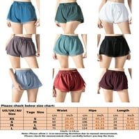 Frontwalk Ladies Plain Sport Shorts Двойни слоеви летни мини панталони жени широки крака упражнения дъна с облицовка