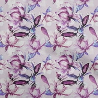 OneOone Cotton Jersey Purple Fabric Floral
