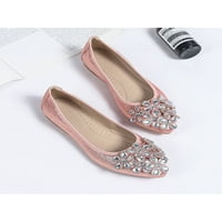 Daeful дамски плоски обувки Slip on Dress Boe Toine Toe Flats Office Soft Disheable Comfort Loafers Розово 7.5