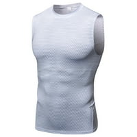 Huachen Mens бързо изсушаване на компресиране на риза за отслабване на тялото на жилетки за тренировка за тренировка