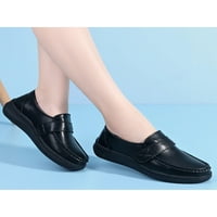 Дамски Работни обувки комфорт Медицинска Сестра обувки без приплъзване апартаменти дамски мокасини здравеопазване мека подметка на мокасини Черно 5.5