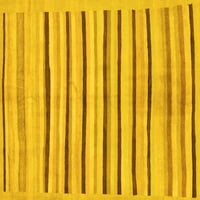 Агли Компания Машинно Пране Вътрешен Правоъгълник Плътен Жълт Модерна Зона Килими, 3 '5'