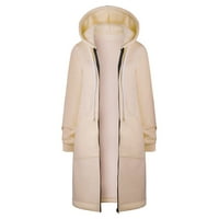 Палта за жени топъл цип дълъг отворен суитчър за изтичане на качулки с качулки на палто върхове на палто кръг 3xl