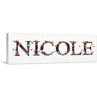 Nicole Girls Name Decor Decor Canvas Art Print - Размер: 36 12