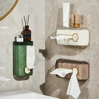 Пластмасови лицева тъкан притежателя стена монтирани тъкан контейнер за баня спалня хол прозрачен зелен