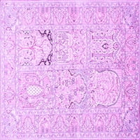 Ahgly Company Indoor Rectangle Animal Purple Traditional Area Rugs, 2 '4'