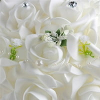Кристални рози шаферки сватбен букет булчински изкуствени копринени цветя