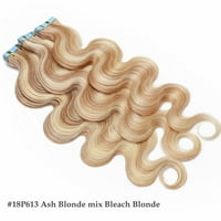 Benehair истинска реми за удължаване на човешката коса лента в безшевна кожа вътък пълна глава на тялото вълна дебела подчертава блондинка