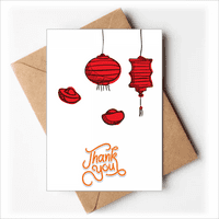 Червената китайска година на петел благодарствените картички пликове празна бележка