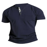 Колиша мъжки летни блузи Плътен цвят Поло риза с къс ръкав тениски класически Фит спорт в врат ТЕЕ Тъмно зелен 2хл