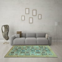 Ahgly Company Indoor Rectangle Abstract Light Blue Modern Area Rugs, 5 '8'