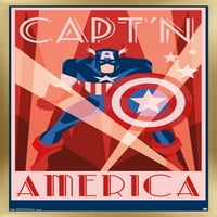 Марвел Комикс-Капитан Америка-Плакат В Стил Арт Деко, 14.725 22.375