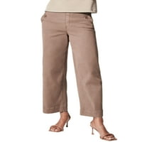 Glookwis жени прави панталони за бръчки устойчиви устойчиви отпуснати панталони с висок ръст каузални панталони с джобове камила l