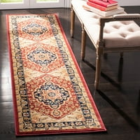 Остин Анрай Традиционно килимче, кремаво червено, 9'6 13 '