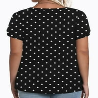Дамска тениска плюс размер върхове флорален печат летни тениски дамски модни Пуловер ежедневни туника Черно 2хл