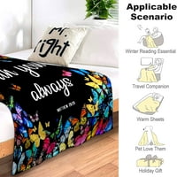 Фланел руно хвърлят одеяло за диван диван хол одеяло цар размер супер мека топла лека цветна пеперуда