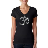 Поп арт женска дума Арт в-тениска-ОМ символът от йога пози