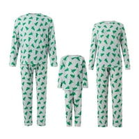 Wsevypo Family Pajamas Съвпадащи комплекти Xmas Tree Printed Clothes Christmas Sleekwear PJS за възрастни деца
