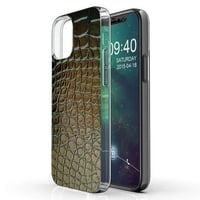 TalkingCase Slim Phone Case, съвместим за Apple iPhone Mini, печат на кожата на влечуги, лек, гъвкав, мек, САЩ
