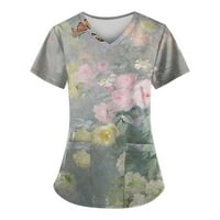 Флорални блузи за жени летни ежедневни къси ръкави блуза от развлекателни ризи xl