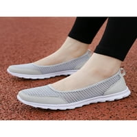 Rotosw дамски ежедневни обувки Slip на маратонки Mesh Flats Жени ходещи обувки Лек комфорт сиво 8.5