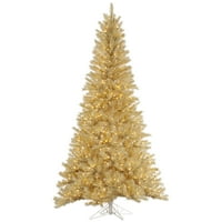 Викерман 5.5 ' изкуствена коледна елха от бяло злато, прозрачни мини светлини с нажежаема жичка