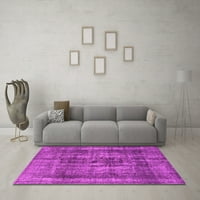 Ahgly Company Indoor Round Ориенталски розови килими от индустриална зона, 4 'кръг