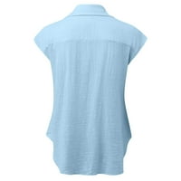 Fpqtro дамски върхове плюс разтвор размер под къси ръкави кръгли блузи ризи женски върхове модна солидна риза женски V-образно деколте разхлабена тениска блуза