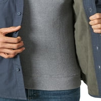 Мъжки вранглер руно облицовани с качулка риза яке