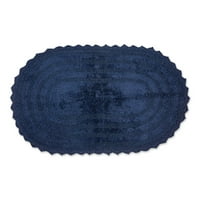 Френско синьо голямо овално плетене на една кука