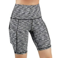 KALI_STORE къси панталони за жени тренировъчни шорти за жени, мека йога къси панталони с висока талия, s черно, s