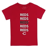 Детски малки червени червени червени червени тениски подредени тениски