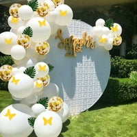 Комплект за гирлянди с бял балон, бели и златни балони Arch Garland Kit Gold Confetti Balloons за рожден ден сватбена ергенска годеж декорации за бебешки душ