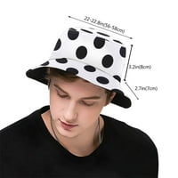 Полка точка Черна бяла слънчева шапка за мъже жени, слънчева защита Широка кофа шапка на открито дишаща пакетна шапка за риболов за пътуване