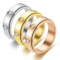Любов въртящ се пръстен 18k златни пръстени с кубичен циркония пръстен