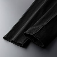 Sehao Mens Fashion Trowers Tether Elastic Colts Малки крака Небрежни панталони Цвят: Черно
