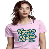 Благословено Момиче женски гадже тениска-любов като Исус-бонбони сърца Хедър-ХХ-голям